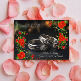 Reserve A Data Flores Decorativas Boho Vermelho Casamento