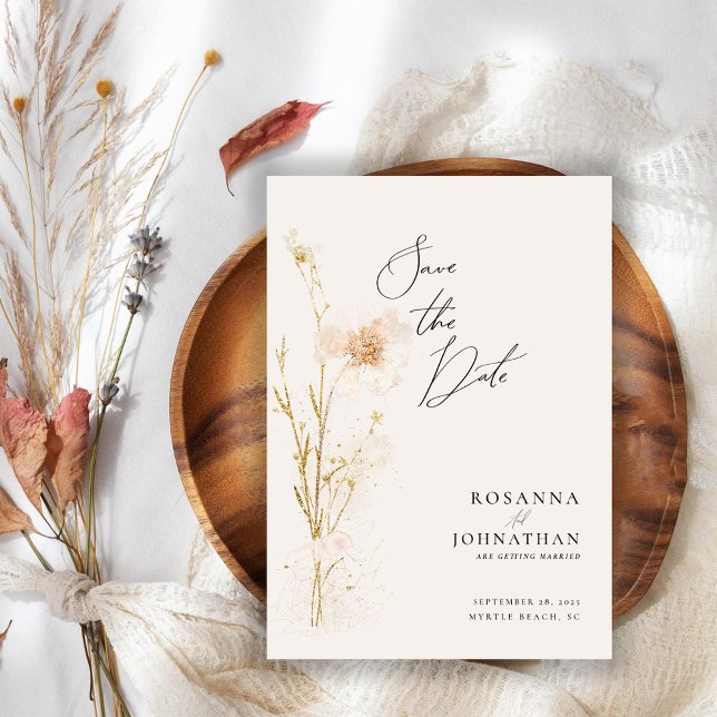 Reserve A Data Flores Douradas Românticas e Esmagadas (Criador carregado)