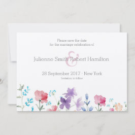 Reserve A Data Flores Florais Aquarelas Salvem a Data