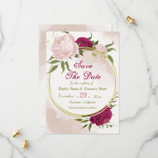 Reserve A Data flores rosa magenta folhas verdes