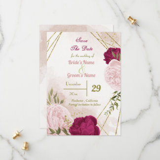 Reserve A Data flores rosa magenta folhas verdes