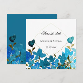 Reserve A Data Flores Selvagens Azuis Arte Floral