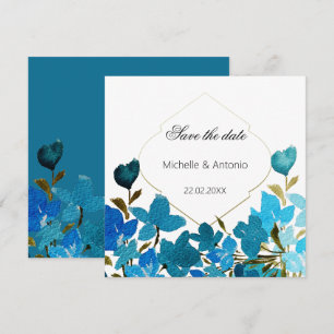 Reserve A Data Flores Selvagens Azuis Arte Floral