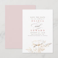 Flores Selvagens, desenhadas à mão, cor-de-rosa em