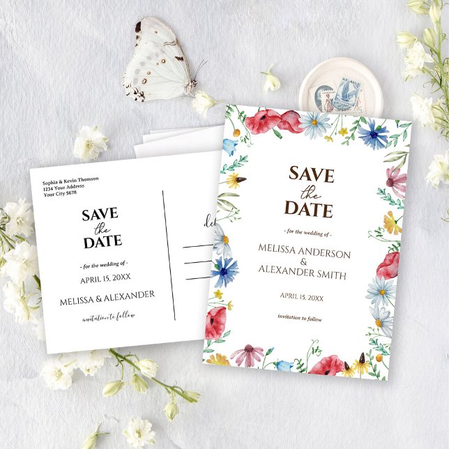 Reserve A Data Flores Silvestres Boho (Criador carregado)