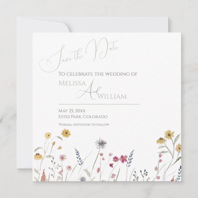 Reserve A Data Flores Silvestres da Primavera (Frente)