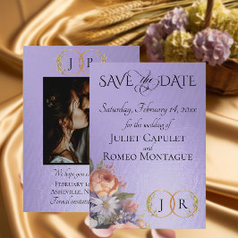 Reserve A Data Flores Silvestres, Monograma de Foto e Folha - Lil