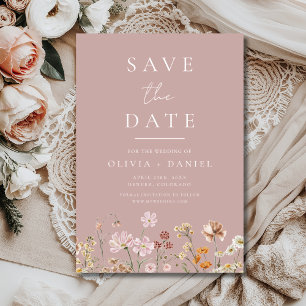 Reserve A Data Flores Silvestres Rosa Malva Boho Salve a Data