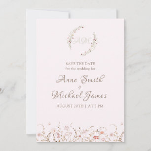 Reserve A Data Flores Silvestres Rústicas com Foto Boho Floral Co