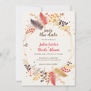 Reserve A Data Flores Silvestres Samambaia Folhagem Casamento