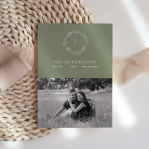 Reserve A Data Flores Verde Salvia Noiva Boho Save The Date