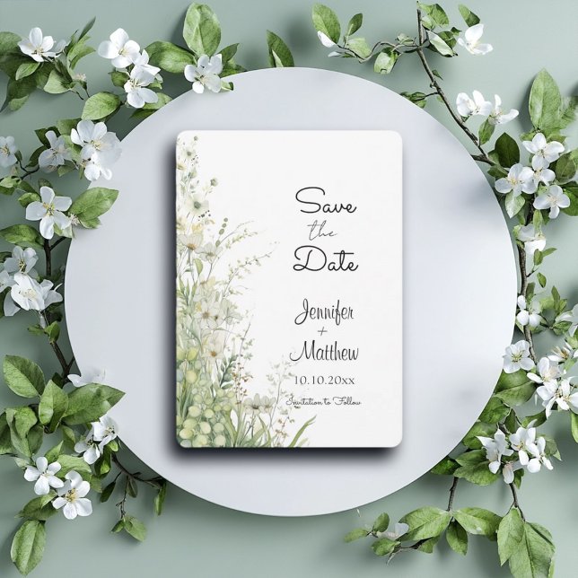 Reserve A Data Flores Verdes Dusty Sage 5x7" (Criador carregado)