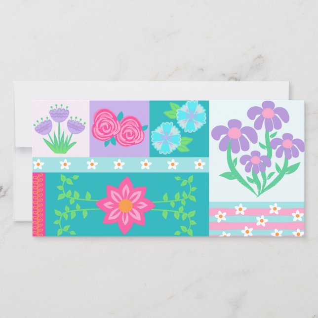 Reserve A Data Flores Vibrantes em Flor Design (Frente)