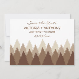 Reserve A Data Floresta Marrom Woodland Casamento Salve A Data