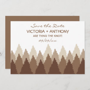 Reserve A Data Floresta Marrom Woodland Casamento Salve A Data