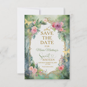 Reserve A Data Floresta Sage Verde Floral Sweet Sixteen