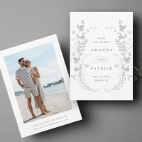 Florestas Silhouette Wreath Cinza Foto de Casament