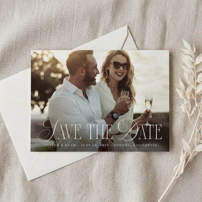 Reserve A Data Flourish Accent | Foto Casamento (Criador carregado)