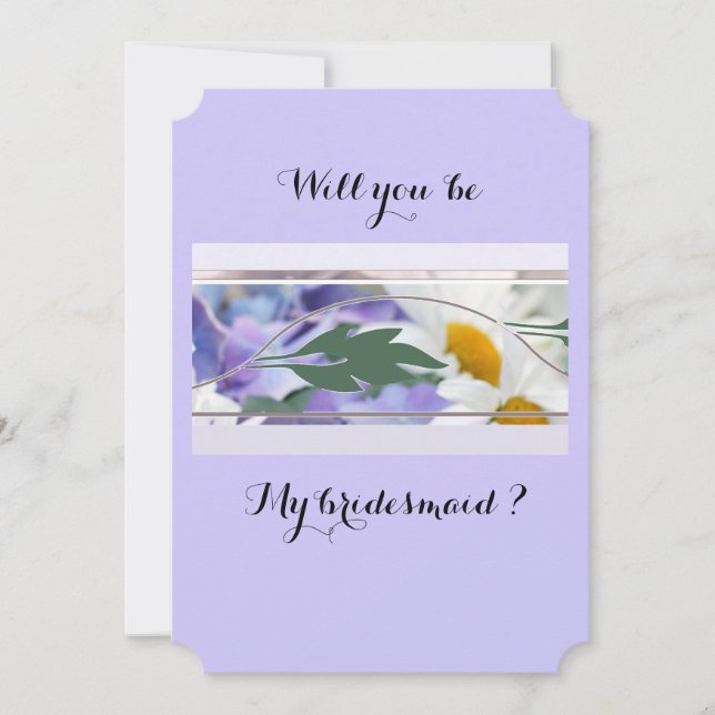 Reserve A Data Flower Abstract Will You Be My Bridesmaid card (Frente)