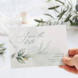 Reserve A Data Folhagem de aquarela e casamento de ouro metálico<br><div class="desc">Folhagem de cor d'água e efeito de ouro metálico,  casamento,  exceto o convite para data. Com lindos detalhes de aquarela. Este convite de casamento moderno certamente define o estilo para o seu grande dia.</div>