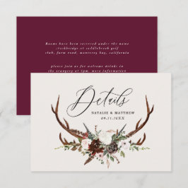 Reserve A Data Folhagem russa, detalhes do casamento floral e est