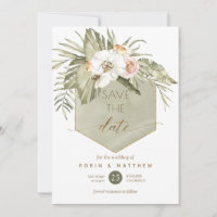 Folhas de Palmeira Elegantes Floral Verde Aquarela