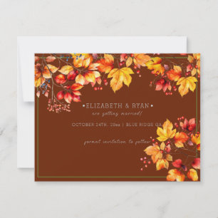 Reserve A Data Folhas e Bagas de Outono Lindas Casamento S