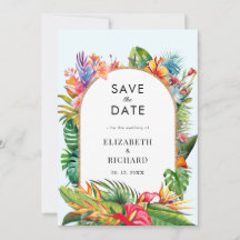 Folhas Tropicais Florais Casamento na Praia