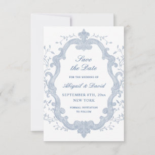 Reserve A Data Folia Crest Blue Casamento Save The Date