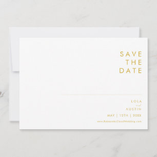 Reserve A Data Fonte Dourada mínima moderna horizontal