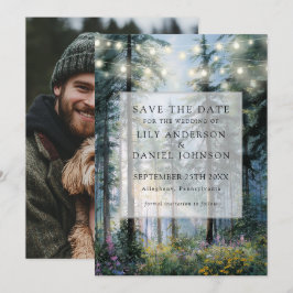 Reserve A Data Forest String Lights Floral Rustic Photo Wedding