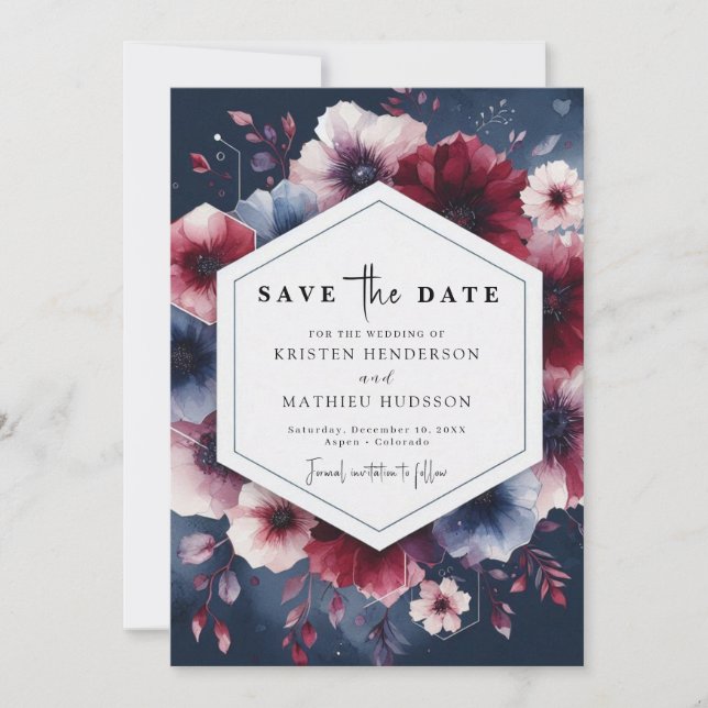 Reserve A Data Formal Burgundy Wedding (Frente)