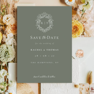 Reserve A Data Formal Crest Monograma Sage Wedding