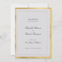 Reserve A Data Formal Modern Classic Elevated Gold Ivory Wedding