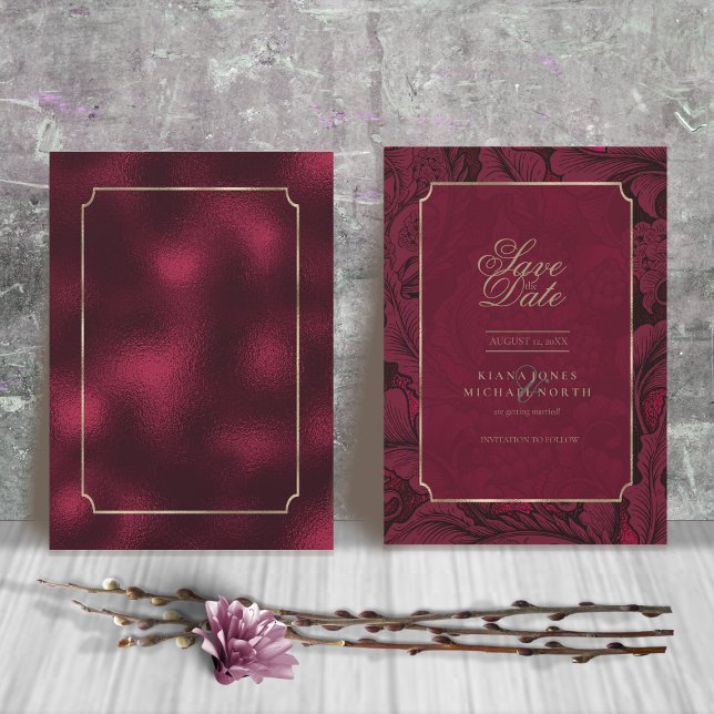 Reserve A Data Formal Paisley Wedding Burgundy ID767 (Criador carregado)