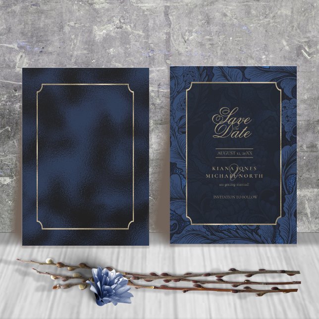 Reserve A Data Formal Paisley Wedding Marinho Blue ID767 (Criador carregado)