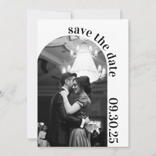 Reserve A Data Formal Simples Preto e Branco Save the Date