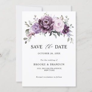 Reserve A Data Formas de Casamento Floral Moody Blooms Roxo Dusty