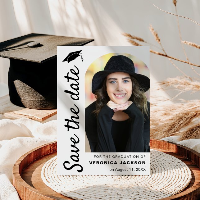 Reserve A Data Formatura com Foto Arqueada Moderna (Criador carregado)