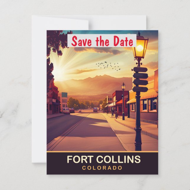 Reserve A Data Fort Collins, Colorado, Viagem Postcard, (Frente)