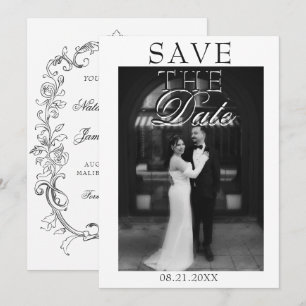 Reserve A Data Foto Antiga em Preto e Branco Casamento de Dinheir
