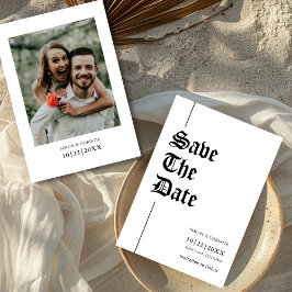 Reserve A Data Foto Antiga Retro Preto e Branco Casamento