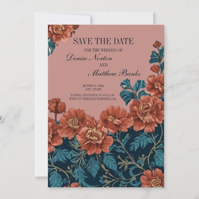 Reserve A Data Foto Back Mocha e Cream Floral (Frente)