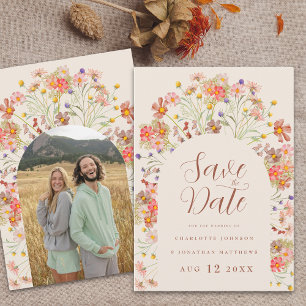 Reserve A Data Foto: Boho Fall Rustic Wildflower Arch Casamento