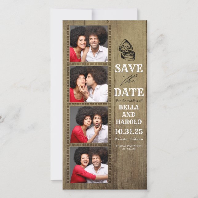 Reserve A Data Foto: Booth Themed Rustic Country Save Date (Frente)