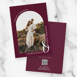 Reserve A Data Foto Burgundy Código QR Casamento Salvar Data