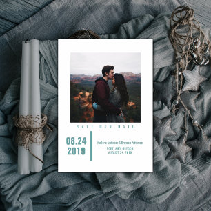 Reserve A Data Foto Chic Minimalista Salvar a Data   Teal