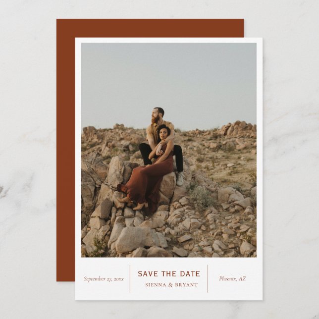 Reserve A Data Foto Chic Moderna (Frente/Verso)