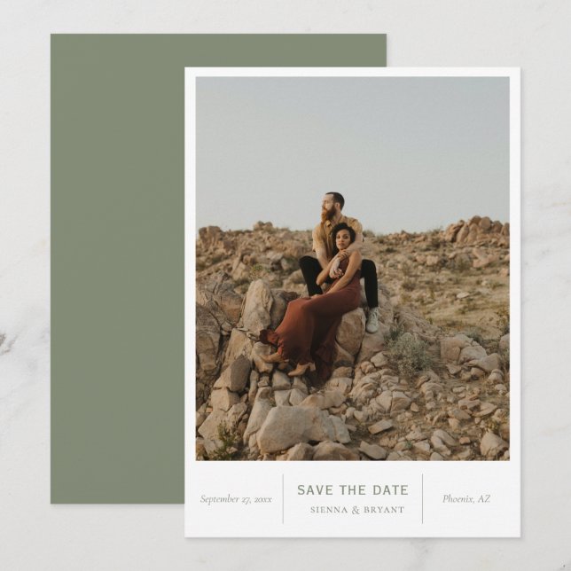 Reserve A Data Foto Chic Moderna (Frente/Verso)