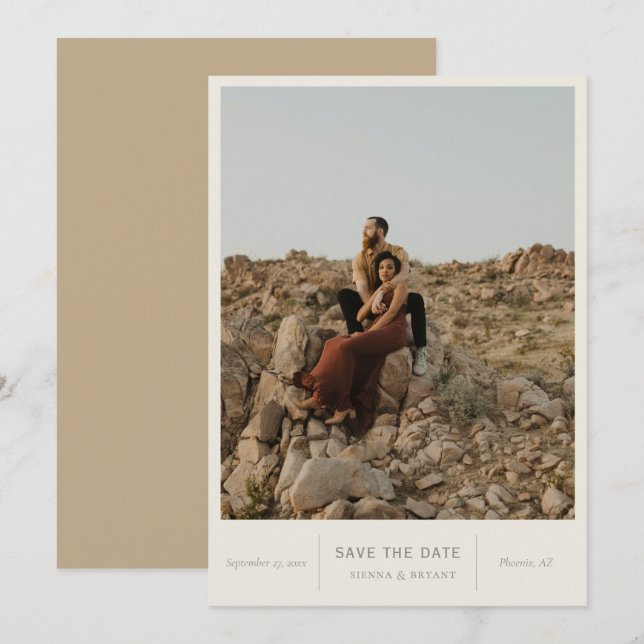 Reserve A Data Foto Chic Moderna (Frente/Verso)